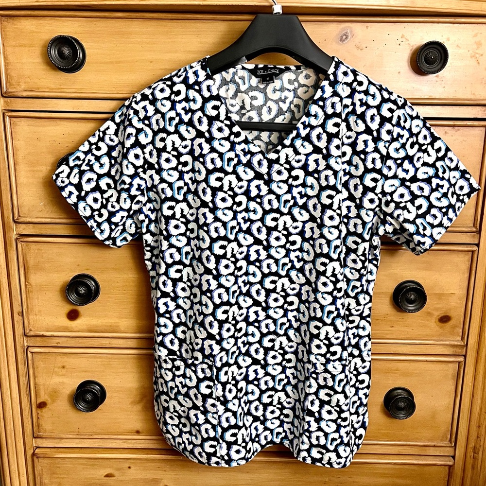 Women Zoe+Chloe Hospital Medical  Scrub Top Mediuml EUC